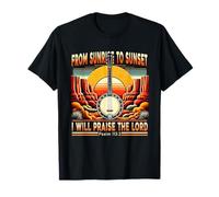 Amanecer al atardecer Alabanza Banjo Christian Salmo 113:3 Disfraz Camiseta