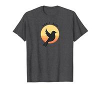Amanecer Amanecer Silueta Retro Naturaleza Camiseta, Hombre, Jaspeado Oscuro, S