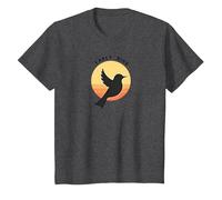 Amanecer Amanecer Silueta Retro Naturaleza Camiseta, Niños, Jaspeado Oscuro, 6 años