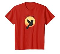 Amanecer Amanecer Silueta Retro Naturaleza Camiseta, Niños, Rojo, 2 años