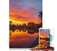 Amanecer sobre el Estanque del Campus Rompecabezas de 1000 Piezas para Adolescentes Juguete para Pensar y aliviar el estrés Diseño de Corte preciso Lista de Deseos de Papá Noel 50x75cm