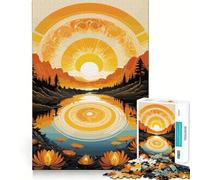 Amanecer sobre Lago de montaña, Rompecabezas de 1000 Piezas para Adolescentes, Juguete para ejercitar la Mente, relajación Mental, diseño, Montaje, Lista de Deseos de Papá Noel 38x26cm