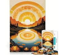 Amanecer sobre Lago de montaña, Rompecabezas de 1000 Piezas para Adolescentes, Juguete para ejercitar la Mente, relajación Mental, diseño, Montaje, Lista de Deseos de Papá Noel 38x52cm