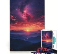 Amanecer sobre Las montañas con Galaxia, Rompecabezas de 1000 Piezas para Adultos, Regalo para ejercitar la Mente, Juguete Divertido y silencioso, diseño para armar, 38x52cm