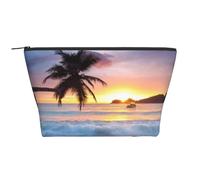 Amanecer Tropical Palmera Isla, Bolsa de artículos de tocador Bolsa de Maquillaje Bolsa de cosméticos Bolsa de artículos de tocador de Viaje portátil