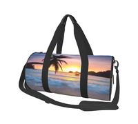 Amanecer Tropical Palmera Isla, Bolsa de Viaje de Gran Capacidad, Bolso Redondo, Bolsa de Viaje Deportiva, Bolsa de Mano, Bolsa de Fitness