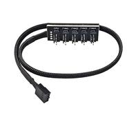 Amangny Divisor de concentrador de ventilador PWM de 1 a 5 vías, 4 pines, funda de refrigeración de CPU, cable de alimentación de 41 cm