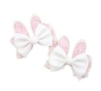 amangul 1 par de horquillas de pelo de felpa con diseño de conejitos de Pascua para niños y adolescentes (13)