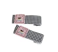 amangul 1 par de horquillas para el pelo con patrón de cuadros vintage para fiestas infantiles (pastel blanco y negro)