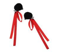 amangul 1 par de moño de felpa para niños, para peinados, tocados de anime de películas chinas para niñas de hasta 3 años (color negro)