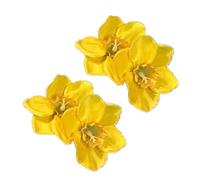 amangul 1 par de pasadores para el pelo de flores gemelas amarillas, elegantes pasadores para el cabello para mujeres y niñas