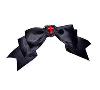 amangul 1 pinza para el pelo con lazos de corazón de estilo punk, para cosplay, tocados de fiesta, para mujeres que buscan accesorios de moda únicos (negro)