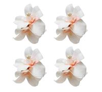 amangul 4 pinzas hawaianas para el pelo con diseño floral hawaiano para mujeres y niñas, accesorios de fiesta, práctica horquilla de playa (blanco)