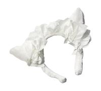 amangul Bonita diadema de felpa con lazo, accesorio para el pelo, tocado para mujeres de moda y entusiastas del estilo dulce (blanco)