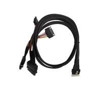 amangul Cable externo SFF8654 (8i) a 2 conectores SFF8639 NVME para servidor de datos, 12/24 Gbps, cable de transmisión para servidores