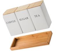 amangul Contenedor multifuncional para café, té, azúcar, con tapa, organizadores de almacenamiento de alimentos para el hogar, recipiente multifuncional, organizadores modernos de cocina