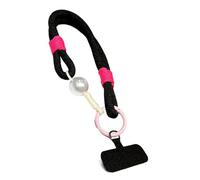 amangul Cordón trenzado multicolor de nailon de doble propósito para teléfono celular, con detalles decorativos de perlas para uso diario, cuerda corta esencial