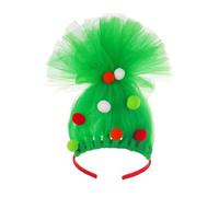 amangul Diademas de malla con diseño elástico ajustable para niños, disfraz, escenario, actuaciones, accesorio para el cabello (bola verde)