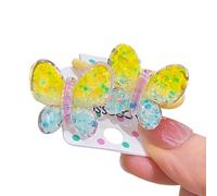 amangul Diademas elásticas para el pelo de mariposa de color caramelo para niños, soporte para cola de caballo, accesorios para el cabello para niñas pequeñas, 1 par (amarillo)