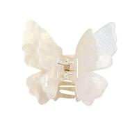 amangul Elegante pinza de pelo de mariposa de doble capa con accesorios de pelo de moda francesa, horquilla acrílica para mujeres y niñas (A)