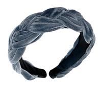 amangul Elegantes diademas trenzadas de felpa para mujer, elásticas, vintage, accesorio para el pelo para bodas y eventos de graduación (gris)