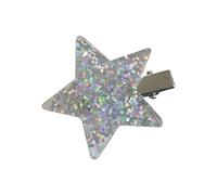 amangul Horquilla para el pelo de resina con forma de estrella y lentejuelas para mujer, para fiesta de cumpleaños, carnavales, horquilla deslizante (plata)