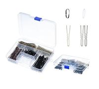 amangul Kits de horquillas laterales que incluyen horquilla de hierro y bandas elásticas para el cabello para mujer, varios estilos de cabello, herramienta de trenzado con caja (juego 5)
