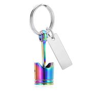 amangul Llavero de metal con temática automotriz para cenizas de mascotas, diseño de pistón, joyería para uso en cremación, diseño de pistón, llavero de memoria