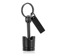 amangul Llavero de metal con temática automotriz para cenizas de mascotas, diseño de pistón, joyería para uso en cremación, diseño de pistón, llavero de memoria