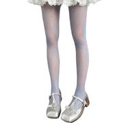 amangul Medias de red para mujer, estéticas, vintage, con patrón de flores, mallas de malla ahuecadas, coloridas, azul, S-4XL