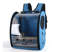 amangul Mochila de loro, bolsa transportadora para mascotas, jaula de viaje para pájaros (azul)