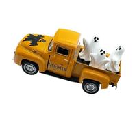 amangul Modelo de vehículo de aleación de Halloween con decoración de fantasmas desmontables, figura de escritorio de camión fantasma coleccionable vintage