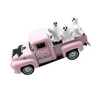 amangul Modelo de vehículo de aleación de Halloween con decoración de fantasmas desmontables, figura de escritorio de camión fantasma coleccionable vintage