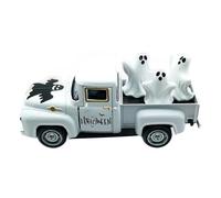 amangul Modelo de vehículo de aleación de Halloween con decoración de fantasmas desmontables, figura de escritorio de camión fantasma coleccionable vintage