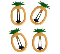amangul Pasadores de pelo casuales de frutas, piña, fresa dulce, horquilla plana, horquilla de uva y piña de los años 2000 (piña amarilla)