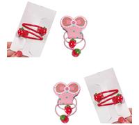 amangul Pasadores para el pelo con purpurina de fresa para mujeres y niños (1 más 6)