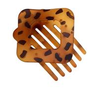 amangul Pinza para el pelo coreana vintage elegante y simple para mujer con estampado de leopardo, accesorio para el pelo de moda (patrón amarillo)