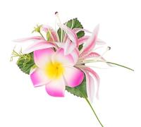 amangul Pinza para el pelo de flores para mujer, accesorios de fiesta de boda, horquilla ligera, accesorio para el pelo en la playa, vacaciones (rojo rosa)