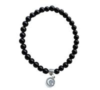 amangul Pulsera elástica de cuentas con 33 cuentas de cristal para hombres y mujeres, unisex, elástica, Misbaha, Bead diameter 6mm, circumference about 20cm, vidrio/esmaltado