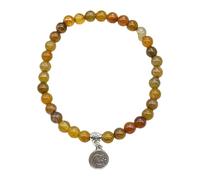 amangul Pulsera elástica de cuentas con 33 cuentas de cristal para hombres y mujeres, unisex, elástica, Misbaha, Bead diameter 6mm, circumference about 20cm, vidrio/esmaltado