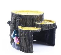 amangul Shelter Cave Hideaway - Decoración de acuario para alimentación, caja de terrario, peces para bronceado