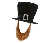 amangul Sombrero pirata con barba adjunta, accesorio de disfraz suave para fiesta de Halloween, tamaño de adulto, 54-58 cm, circunferencia de la cabeza (marrón)