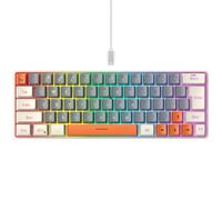 amangul Teclado mecánico LED intercambiable en caliente, teclado con cable de 63 teclas, teclado para juegos para computadora portátil