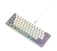 amangul Teclado mecánico para juegos, retroiluminación azul, teclado de oficina con cable de 63 teclas, teclado LED para juegos para computadora portátil