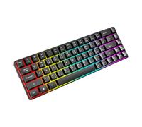 amangul Teclado mecánico portátil con retroiluminación LED de 68 teclas, escritura silenciosa, para laptop, escritorio, para entusiastas de los jugadores