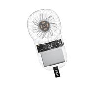 amangul Ventilador de mano portátil transparente de 3 velocidades ajustable, batería de 1200 mAh, ventilador de refrigeración recargable para viajes al aire libre