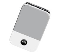 amangul Ventilador multifuncional para colgar el cuello con clip trasero, ventilador portátil para la cintura, adecuado para viajes, actividades al aire libre y uso diario (blanco)