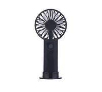 amangul Ventilador portátil de mano con pilas AA, ventilador de escritorio recargable, 2 marchas personalizadas, multicolor, blanco y negro, 162 x 75 x 25 mm