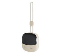 amangul Ventilador portátil en miniatura con clip en el cuello con pantalla digital, velocidad de viento ajustable, ventilador eléctrico, dispositivo de refrigeración portátil (OF)