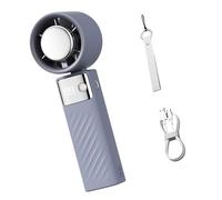 amangul Ventilador portátil en miniatura de mano con carga USB y pantalla LED para exteriores y oficina, ventilador de refrigeración de velocidad ajustable (Changchun azul)